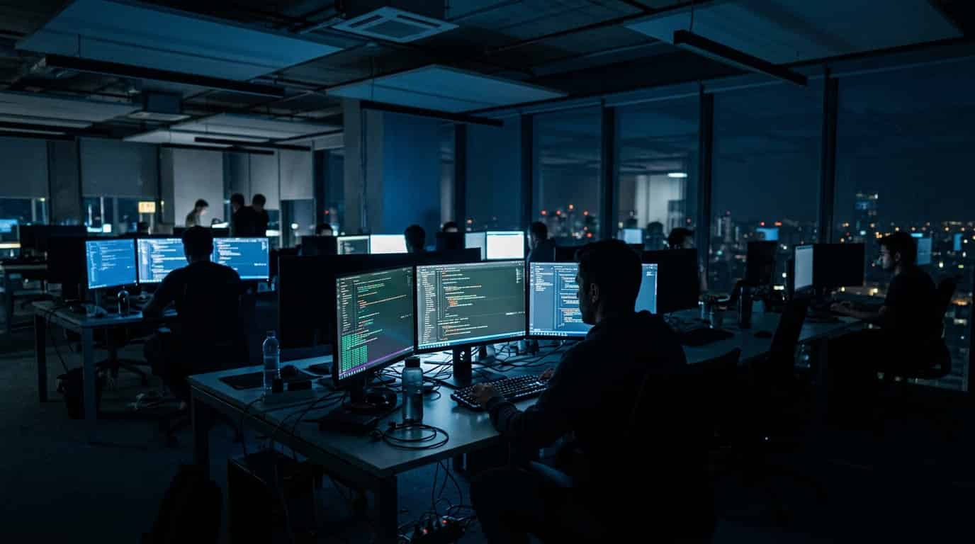 WebVision Technologies engineering team working in a modern office environment
